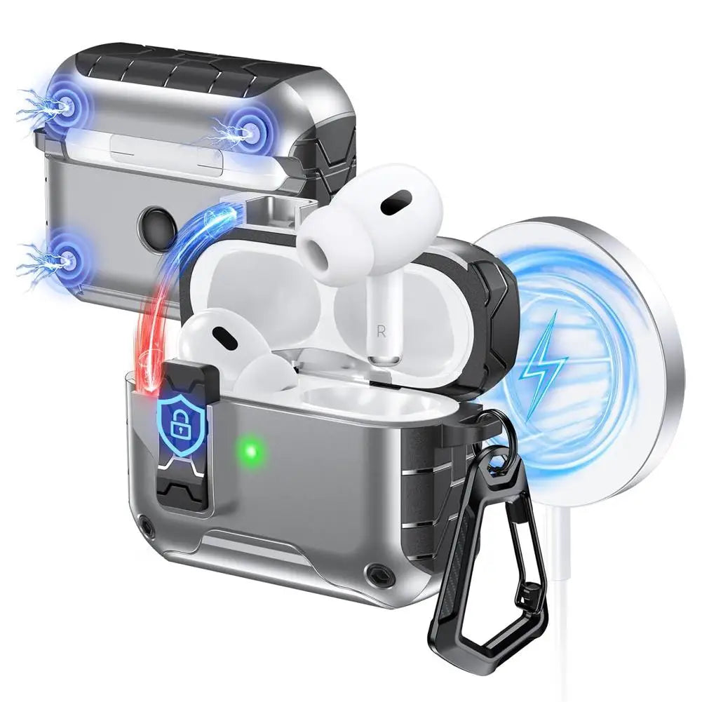 AirPods Pro 3 Case – Phone Stand, Magnetic Lock & Keychain Earbud Protective Case Oasis Select D