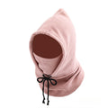 Winter Balaclava Hooded Scarf - Warm Neck Gaiter with Hood for Outdoor Activities, Cycling, Skiing - Black, Pink, Red,Grey Oasis Select pink