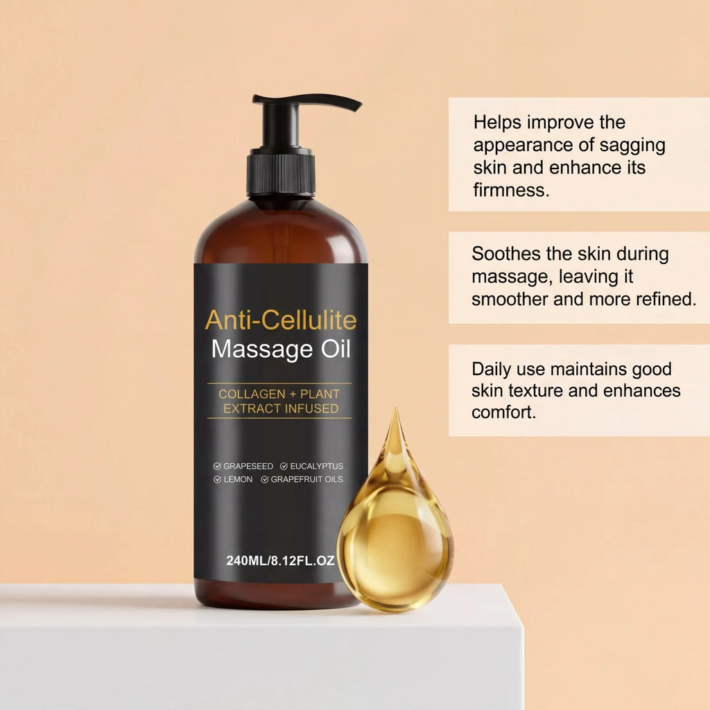 Firming Body Massage Oil with Collagen Anti Sagging Smoothing Cellulite Improve Skin Texture Refreshing Body Oil for Legs & Full Oasis Select