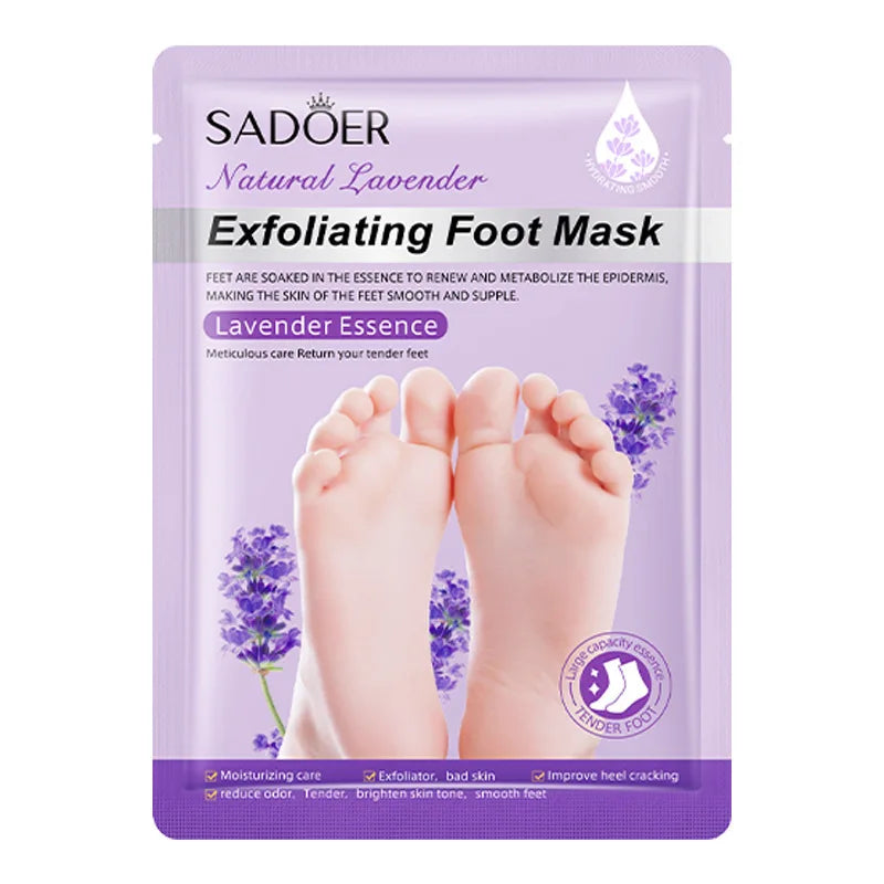 SADOER Foot Peel Mask Exfoliating Socks Pedicure Mask Remove Dead Skin Moisturizing Repair Foot Care Oasis Select Lavender