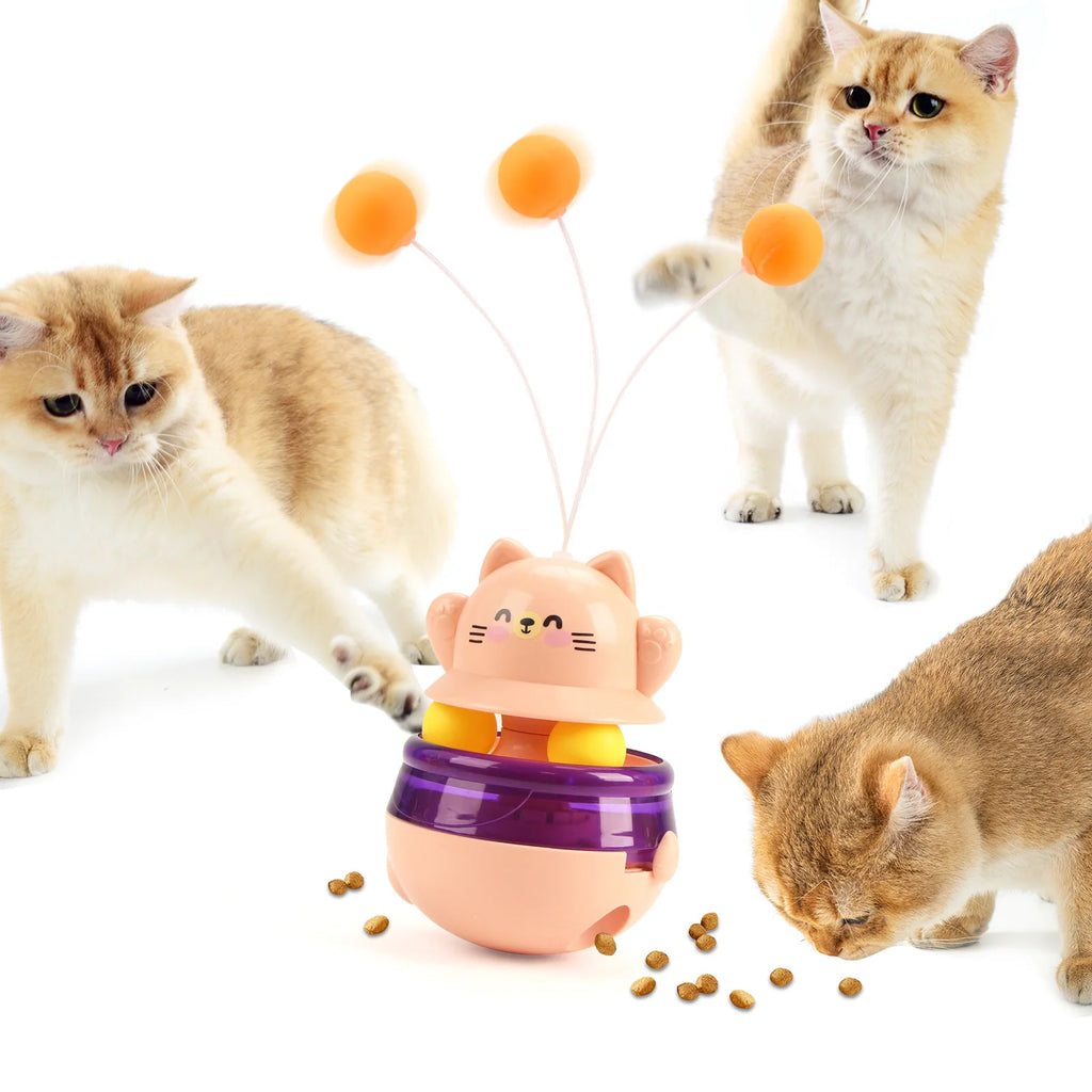 Pet Untoppleable Doll, Cat Fun and Fun, Intelligence Cat Teasing Stick, Leaky Food Ball, Cat Untoppleable Doll Leaky Food Toy Oasis Select