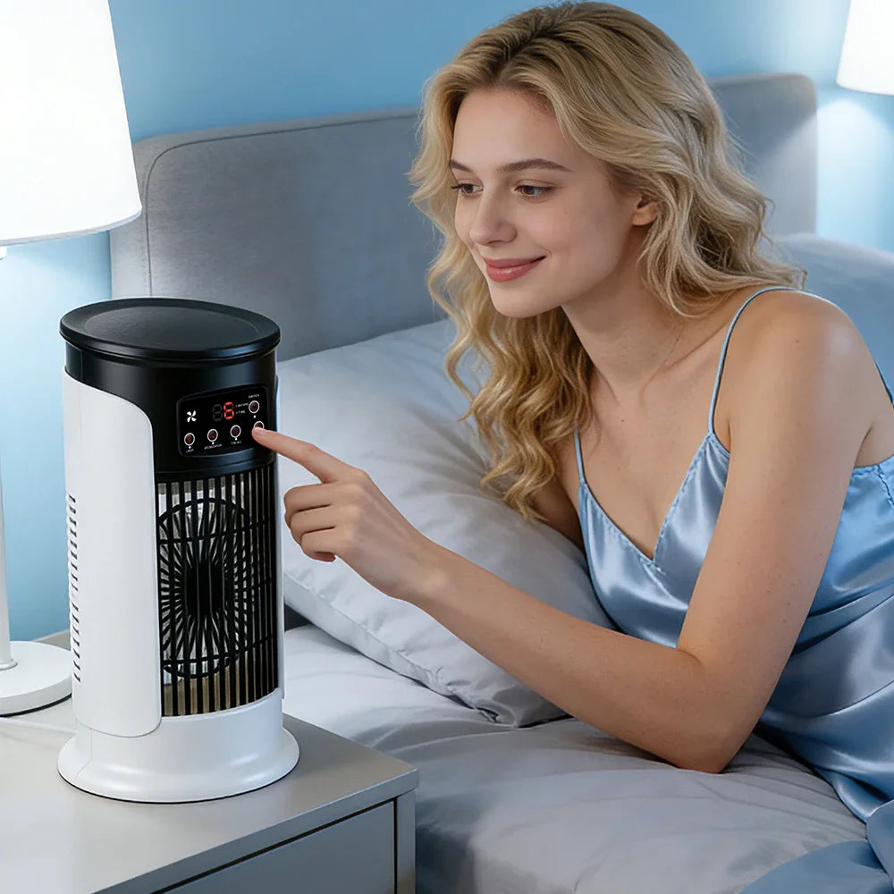 Portable USB Desk Air Cooler Fan & Humidifier | 6 Speed, LED