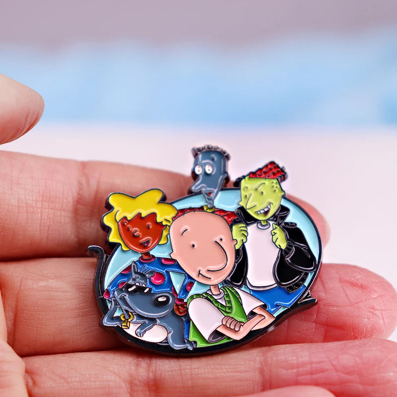 DOUGS Enamel Pin American animated television series characters brooches jewelry Oasis Select