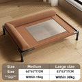 Easy Assembly Sturdy Frame Raised Mesh Medium Large Cat Dog Off-the-ground Pet Bed Removable Washable Moisture-proof Sofa Oasis Select Brown 83x63x17cm