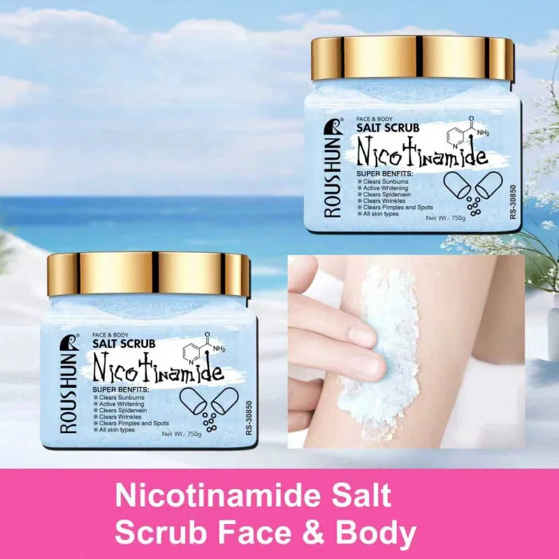 ROUSHUN Niacinamide Salt Body Scrub – Deep Cleanse Family Pack