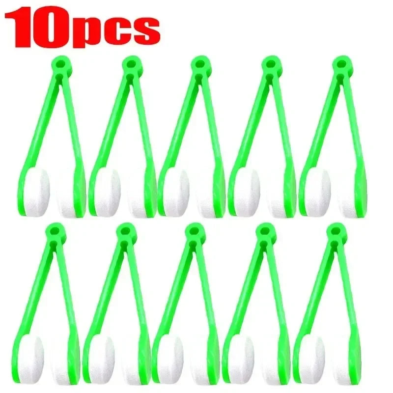 1-10pcs Glasses Cleaning Wiper Portable Multi Functional Mini Glasses Cleaning Brush Sunglasses Glasses Microfiber Wiping Tool Oasis Select Green 10pcs