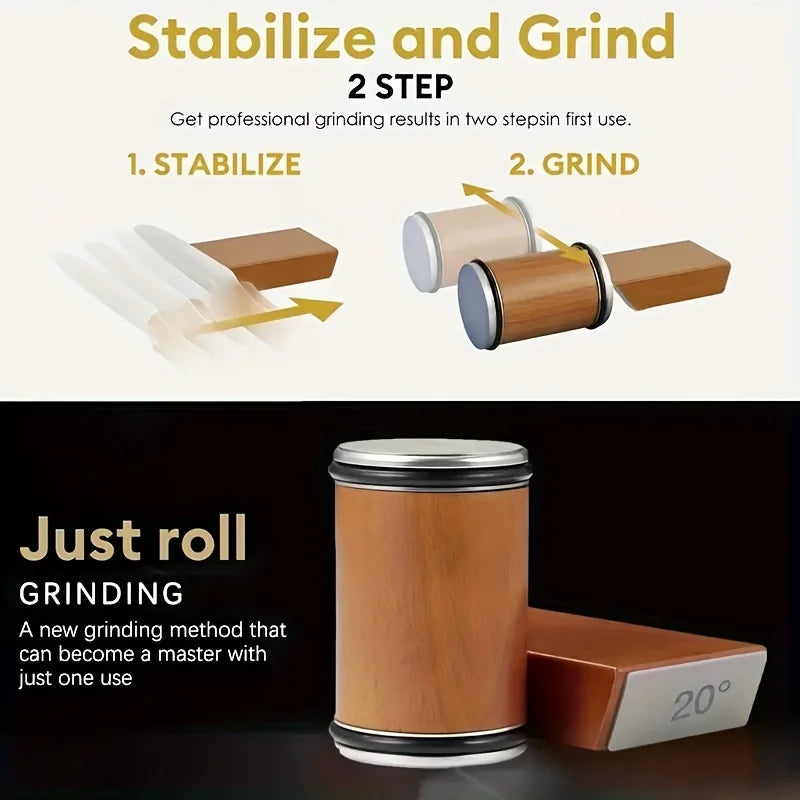 Professional Knife Sharpener, Magnetic Rolling Knife Sharpener with 15° and 20° Fixed Angles, Knife Sharpening Stone Set Oasis Select