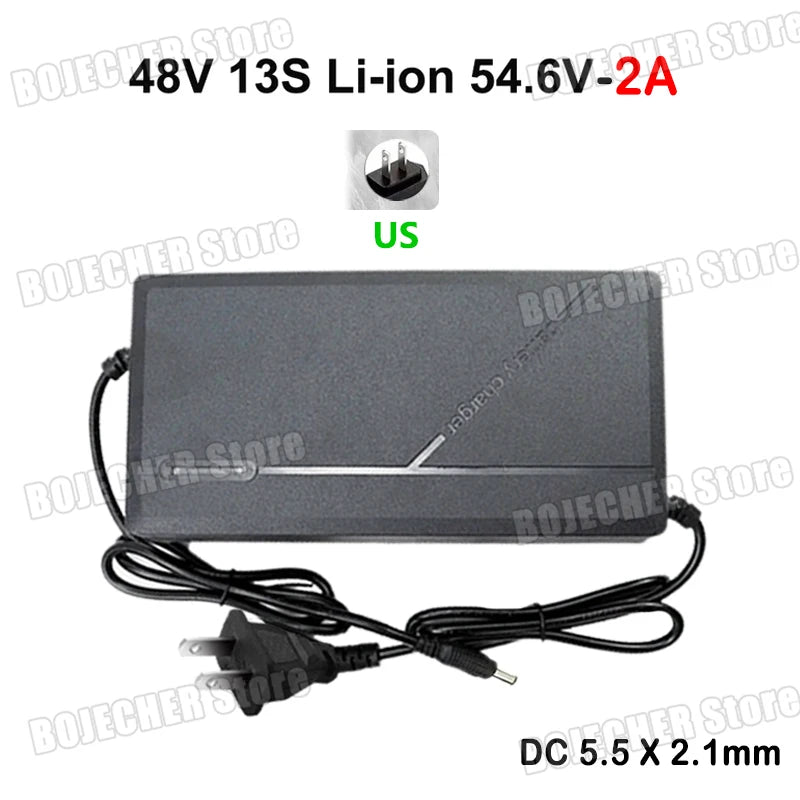 36V 48V 2A 5A Lithium Battery Charger Battery Pack 42V 54.6V 10S 13S Intelligent Fast Charging 110-240V Smart Charger US Plug Oasis Select 48V 2A US Plug