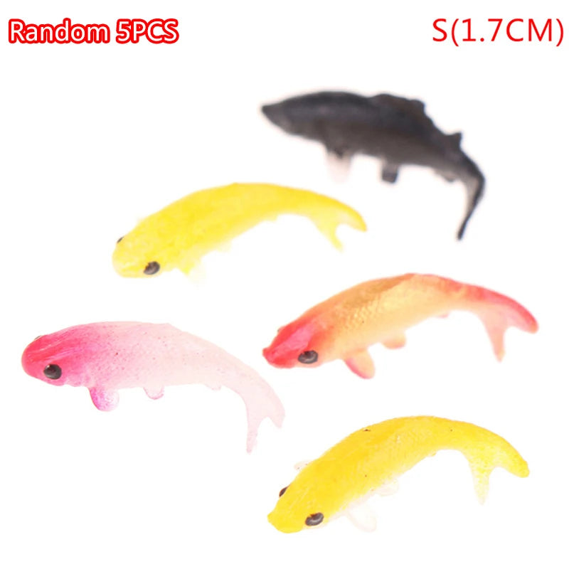 5pcs Dollhouse Miniature Model Fish Carp Simulation Animals For Kids Toys DIY Decorative Goldfish Figurines Home Decor Oasis Select S