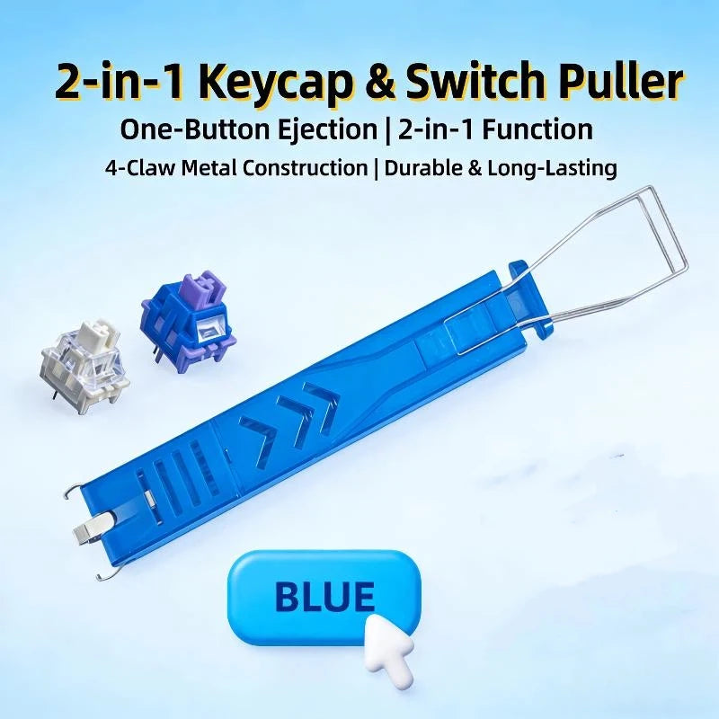 2 In 1 Keycaps Puller Accessories Unloading For Gaming Keyboard Switches Remover Button Extractor Tool Oasis Select Blue