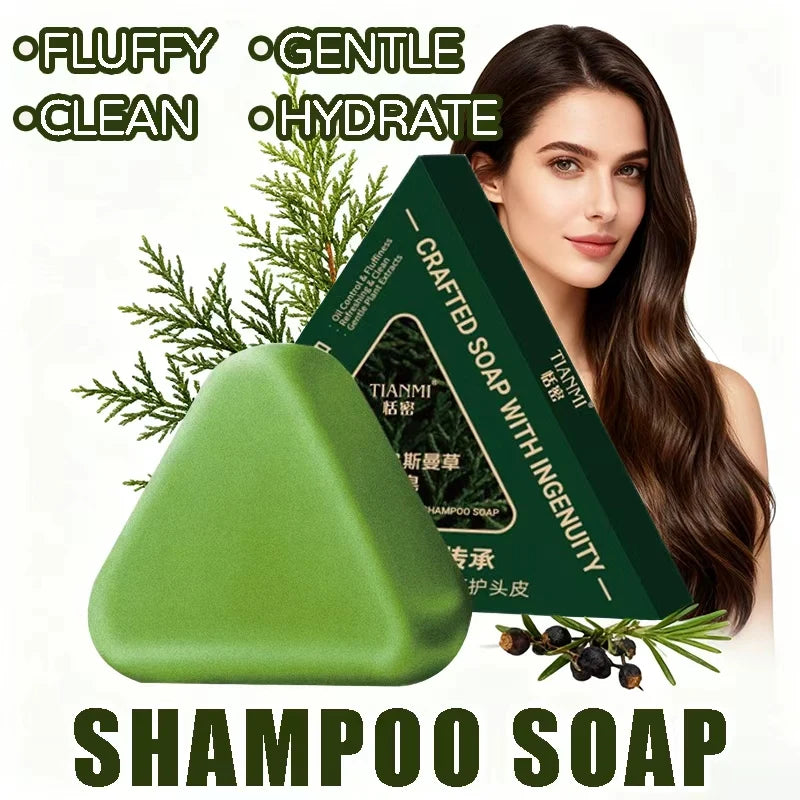 120G Cypress Leaf & Usmanthus Shampoo Bar, enriched with herbal extracts such as ginseng and cypress leaves, gently cleanses Oasis Select Default Title