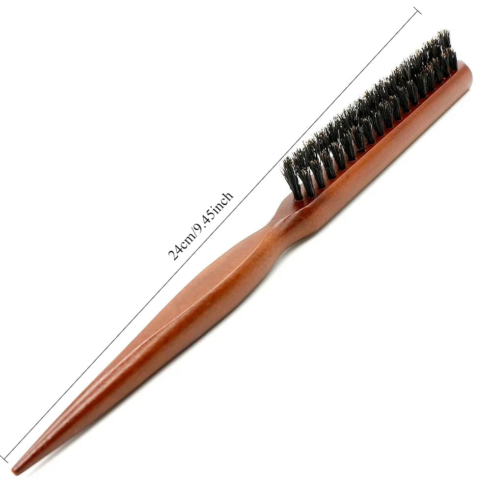 Natural Boar Bristle Hair Fluffy Comb Wood Handle Hair Brush Anti-static Barber Hair Comb Scalp Massage Hairdresser Styling Tool Oasis Select