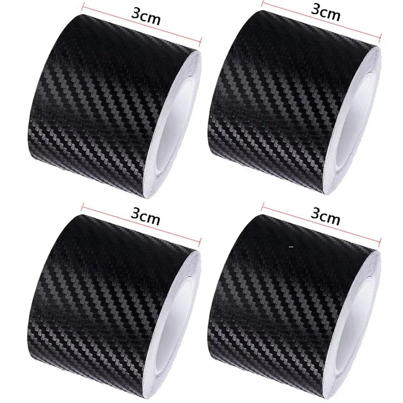 1/3/4pcs 7/5/3/1m Car 3D Carbon Fiber Sticker Threshold Anti Slip Protector Luggage Bumper Side Mirror Anti Scratch Tape Sticker Oasis Select 1m 3cm-4pcs