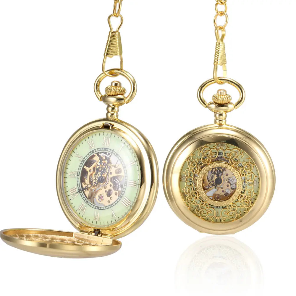 Vintage Quartz Pocket Watch with Chain | Personalized Gift