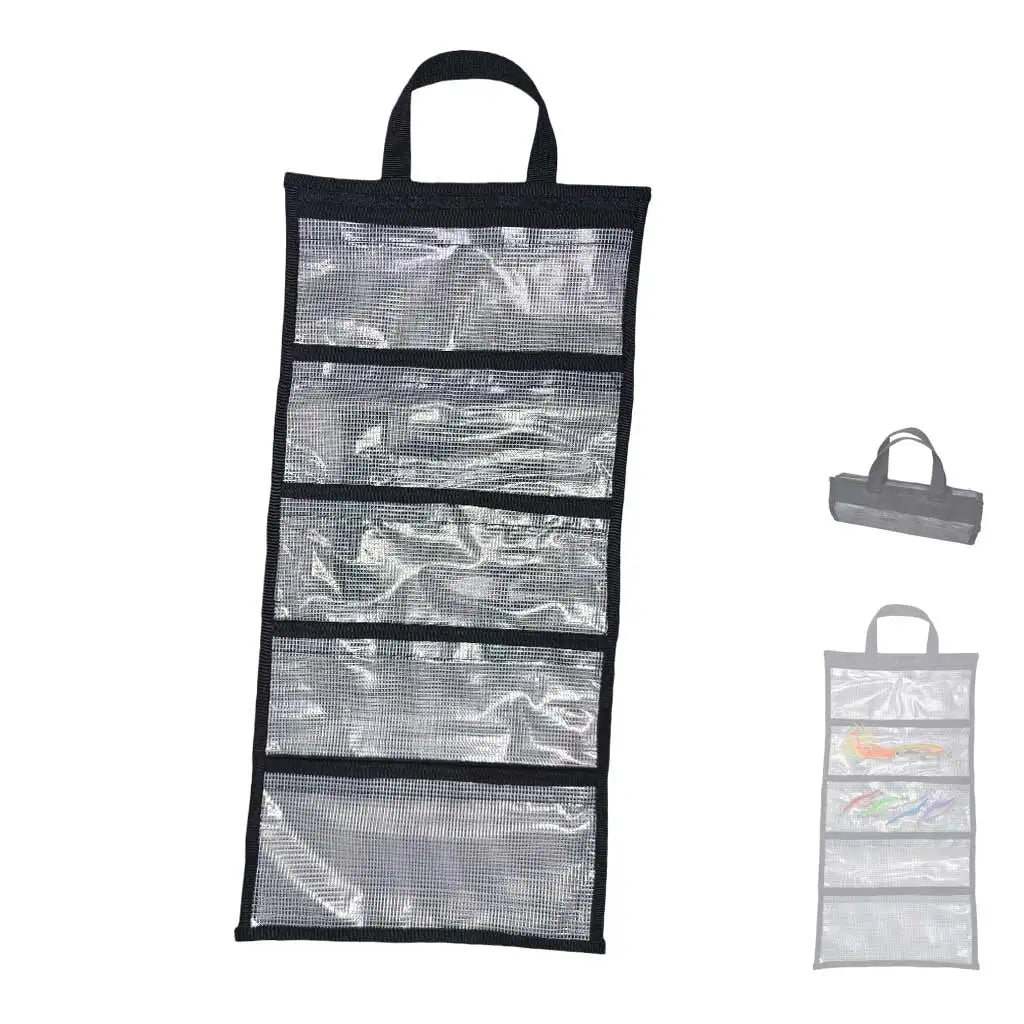 PVC Lure Tote Bag Foldable Fishing Gear Bag Large Capacity Foldable Tackle Bag Fishing Organizer Pocket with Hand Carry Oasis Select