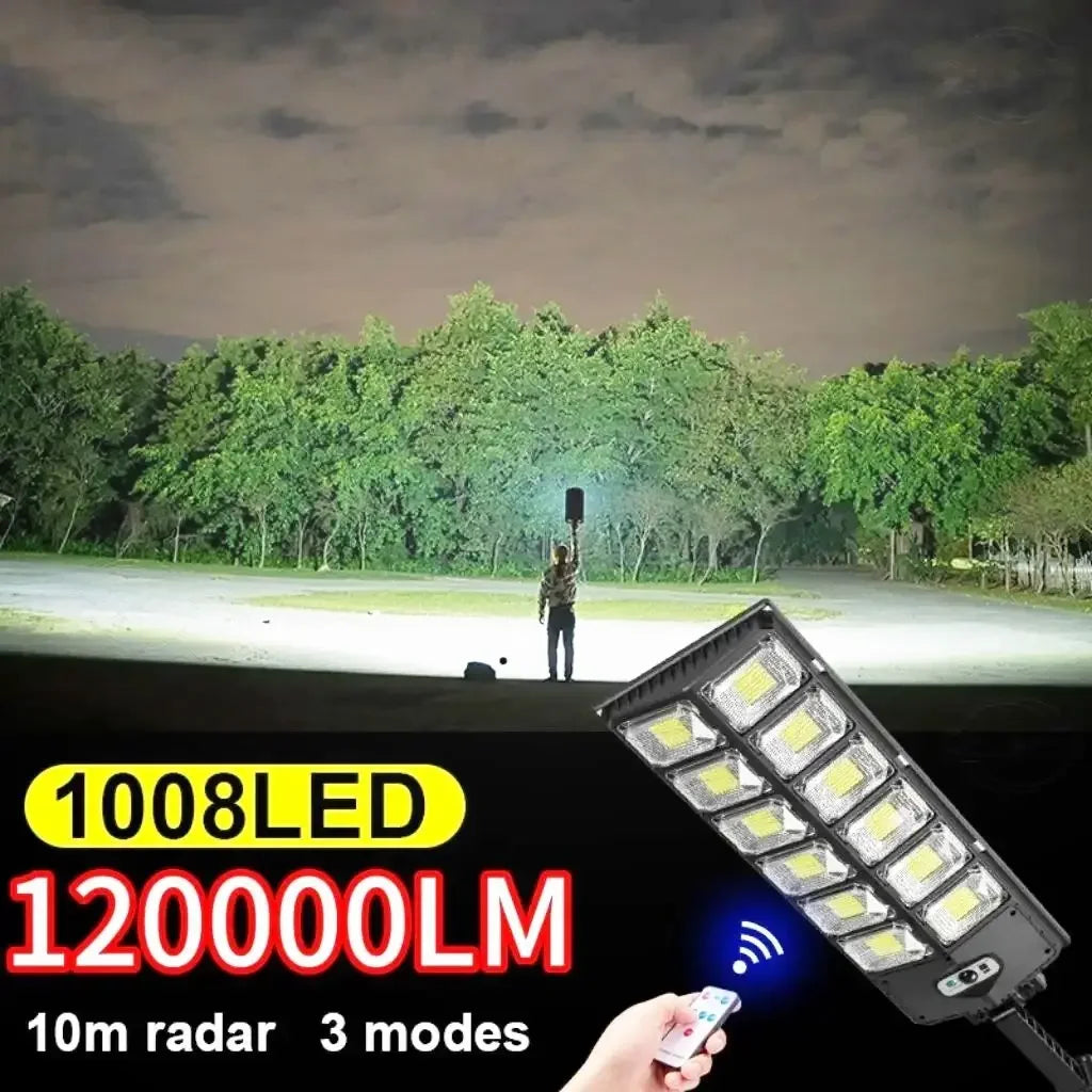 Super Bright 804 LED Solar Lights Outdoor Street Lamp Sunlight 3 modes IPX68 Waterproof Garden Lighting With Smart Motion Sensor Oasis Select