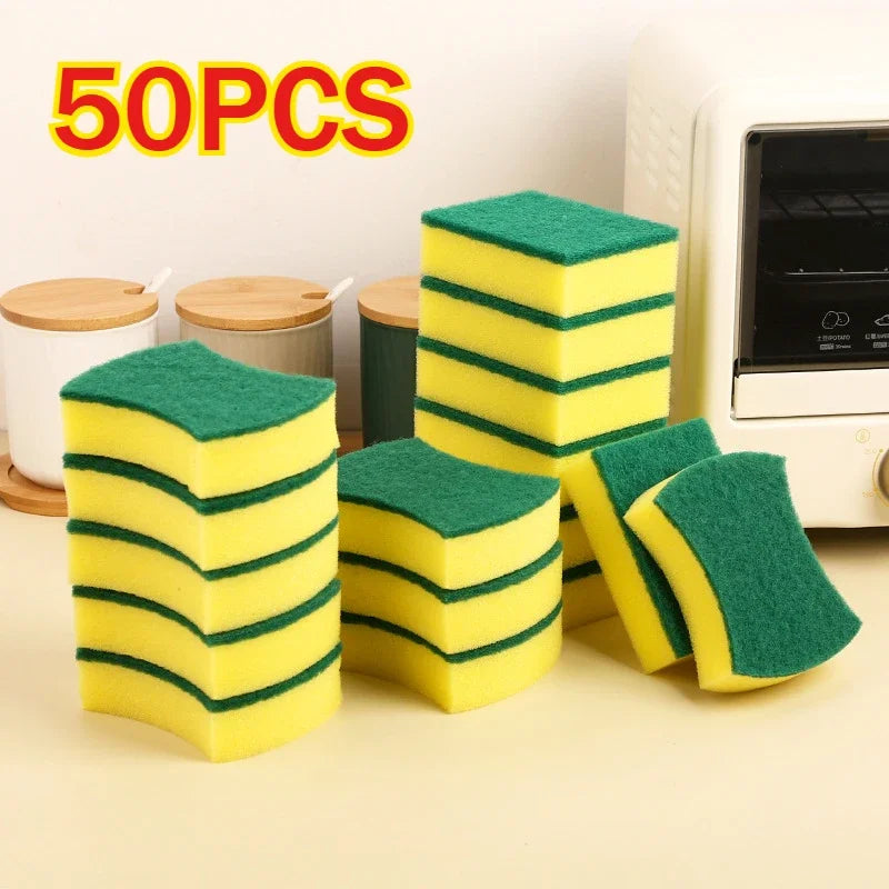 Dish Washing Sponge Dust Cleaning Sponge Scrubber for Kitchen Magic Cleaning Majoc Eraser Sponge Kitchen Scourer Supplies Oasis Select 50PCS-Radian