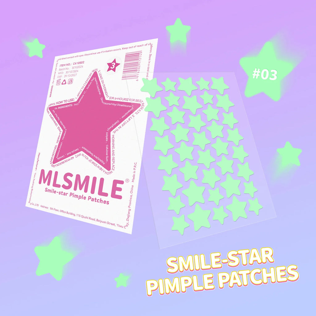 MLSMILE 40pc Star Hydrocolloid Blemish Patches – All Skin Tones Blemish Patches Oasis Select 03