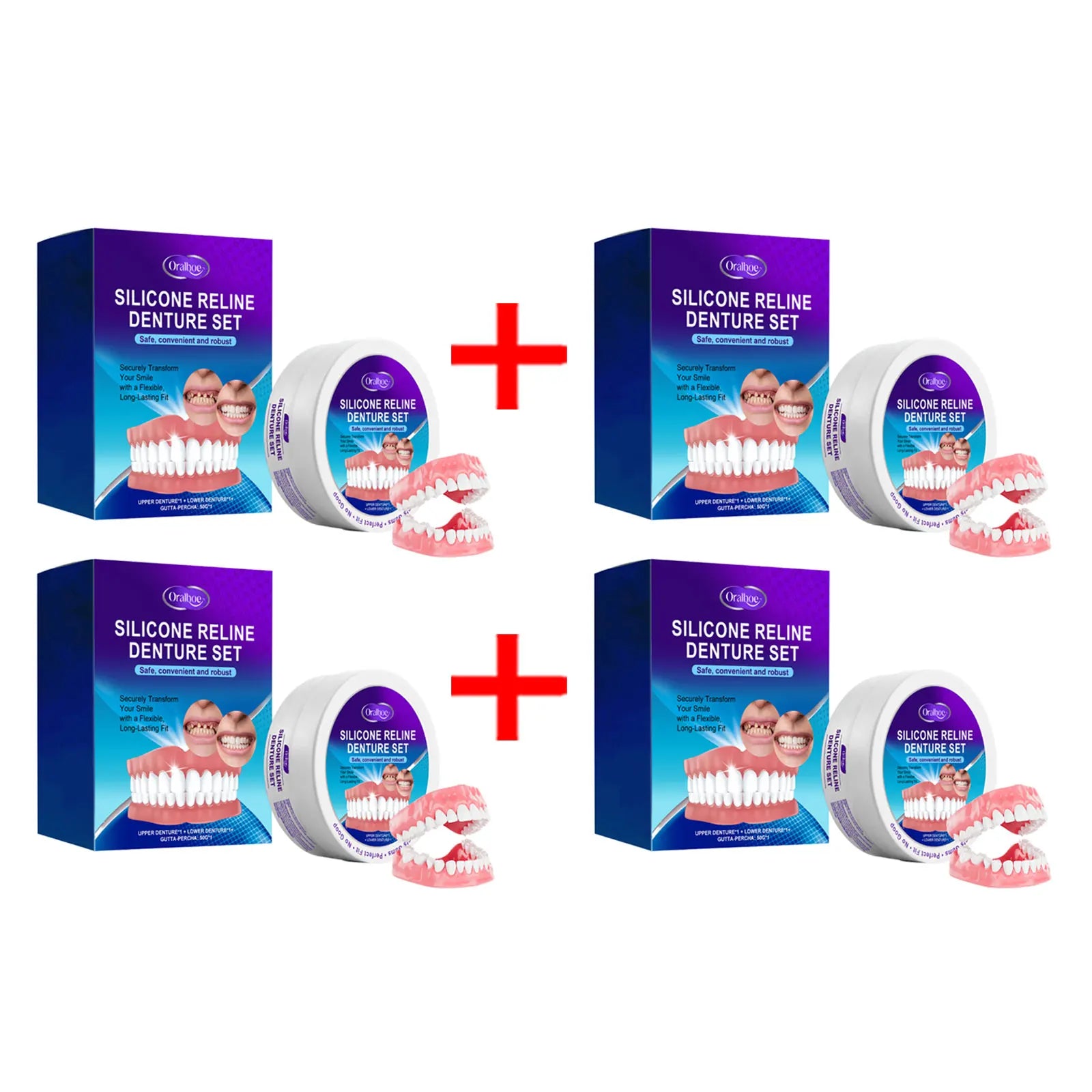 Silicone Temporary Denture Kit – Adjustable False Teeth Smile Temporary Denture Kit Oasis Select 4sets boxed