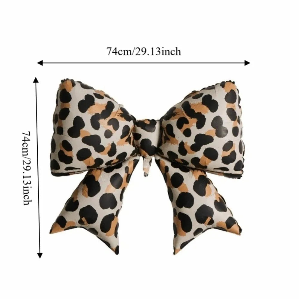 Leopard Print Foil Bow Balloons 2pcs – Party & Wedding Décor