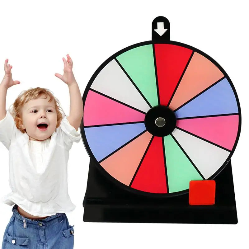 Prize Wheel Non-slip Wheel of Fortune Game Spinner with Stand Erasable Acrylic Board Roulette Wheel 12Slots Tabletop Prize Wheel Oasis Select