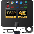2025 Upgraded HD Digital TV Antenna Indoor Outdoor Long Range Reception 4K 1080P Smart TV Amplifier Signal Booster Oasis Select black