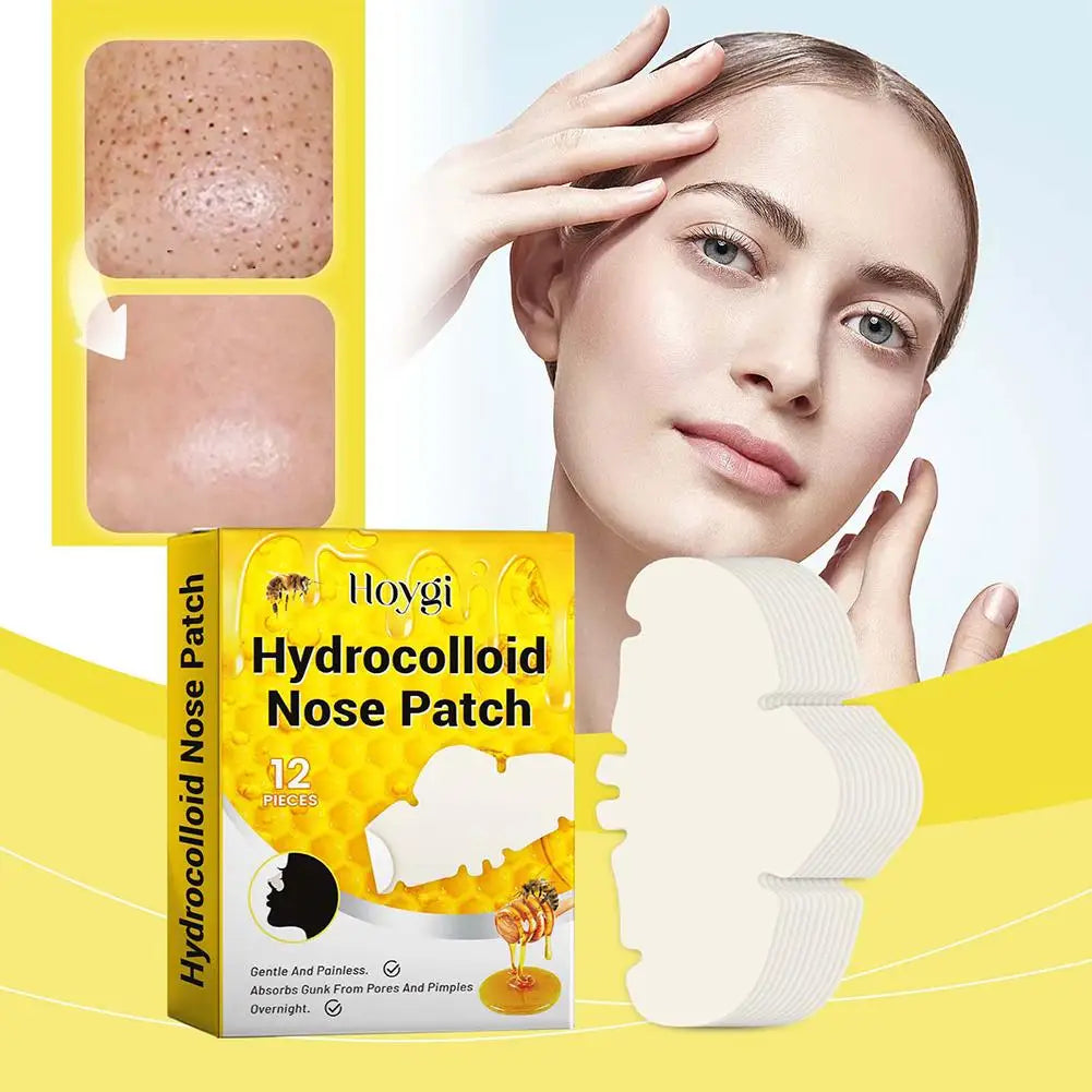 12Pcs Hydrocolloid Nose Patches Absorbing Cover Hydrocolloid Patches For Nose Blackheads Pimples Removal Pores Oasis Select