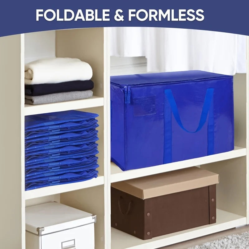 6 pack Heavy-Duty Storage Box with Zipper, Large Capacity Space Saving Plastic Organizer for Home, Closet, Garage and Travel Oasis Select