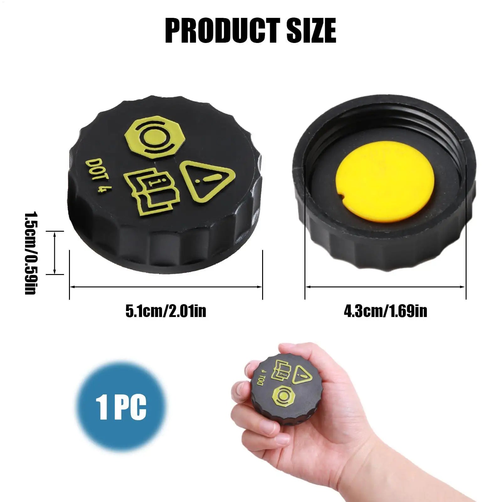 Brake Master Cylinder Cap Brake Fluid Cap Double-Layer Dustproof Cover for Travel Adventure Vehicles Industrial Motorcycle Auto Oasis Select