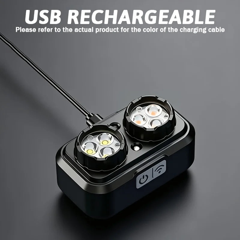 Mikenoon Dual LED Headlamp – Smart Sensing, USB Rechargeable