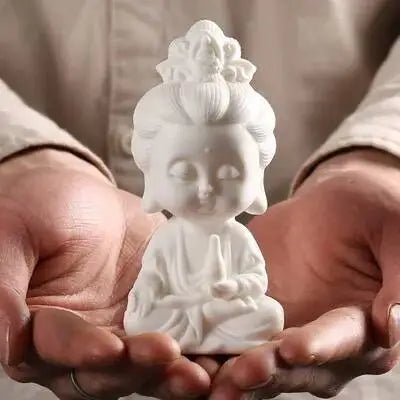 Buddha Tea Pet Ornament Zen Small Buddha Statue Home Decor Display Shelf Decoration Car Ornament Ceramic Crafts Small Figurine Oasis Select