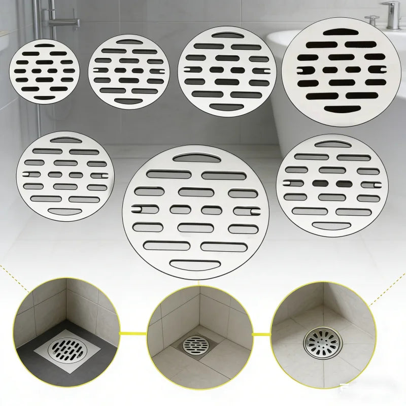Universal Stainless Steel Round Floor Drains Cover Plate Sink Strainer Anti-clogging Shower Drains Hair Catcher Bathroom Fixture Oasis Select