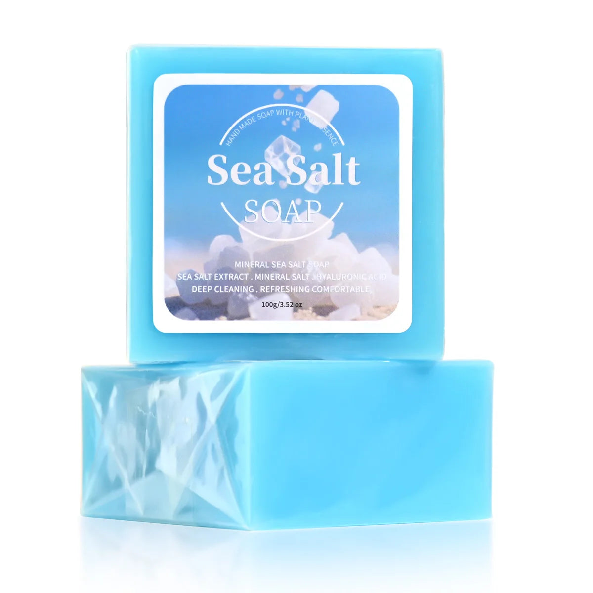 B+Hyaluronic Acid Sea Salt Deep Cleaning Handmade Soap For Cleansing And Bathing 100G Portable Travel Cleaning Soap Oasis Select