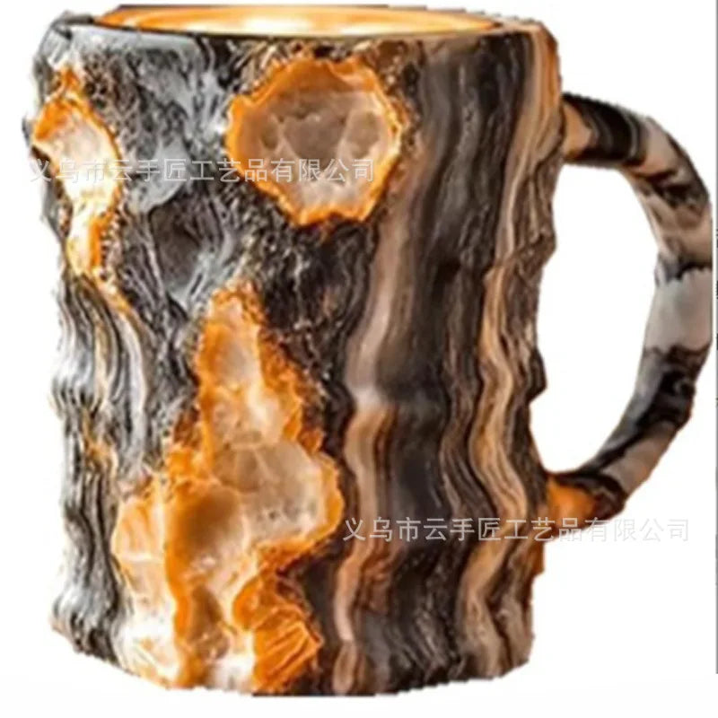 Fashionable Mineral Crystal Coffee Mugs, Imitation Resin Cups for Tea Coffee, Ideal for Christmas Gift Oasis Select Yellow Rock