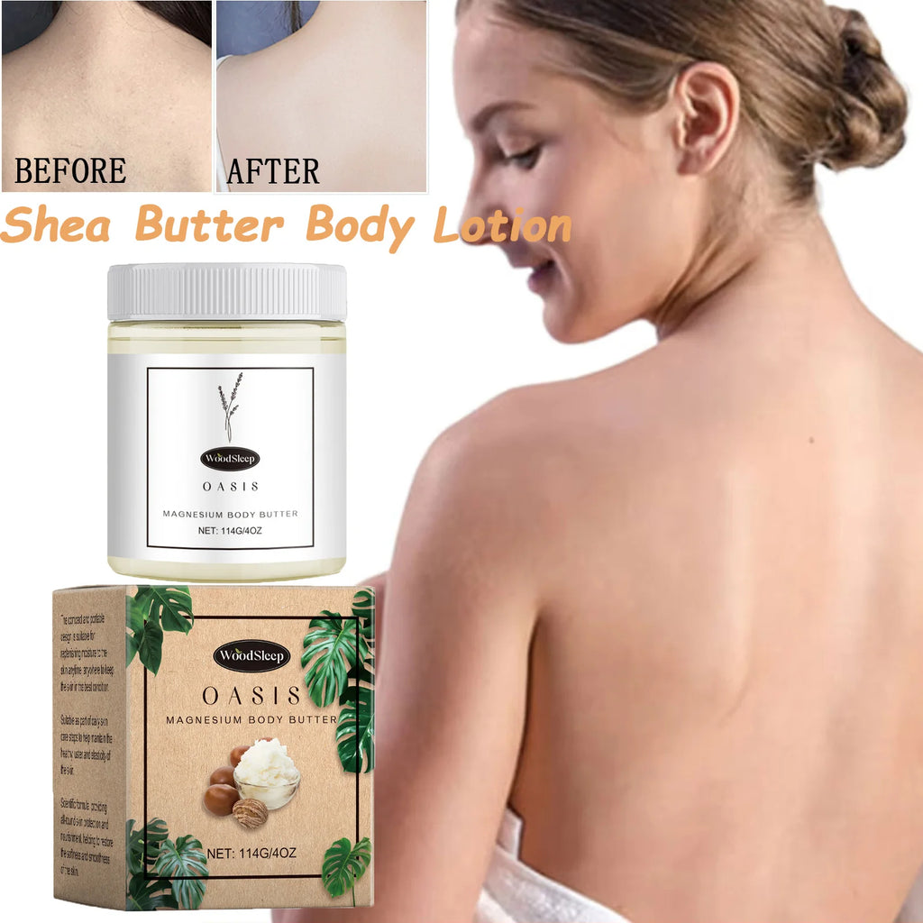 Shea Butter Body Lotion Moisturizing Magnesium Body Butter Nourishing Skin Soft Smooth Soothes Muscles Body Skincare Cream Oasis Select