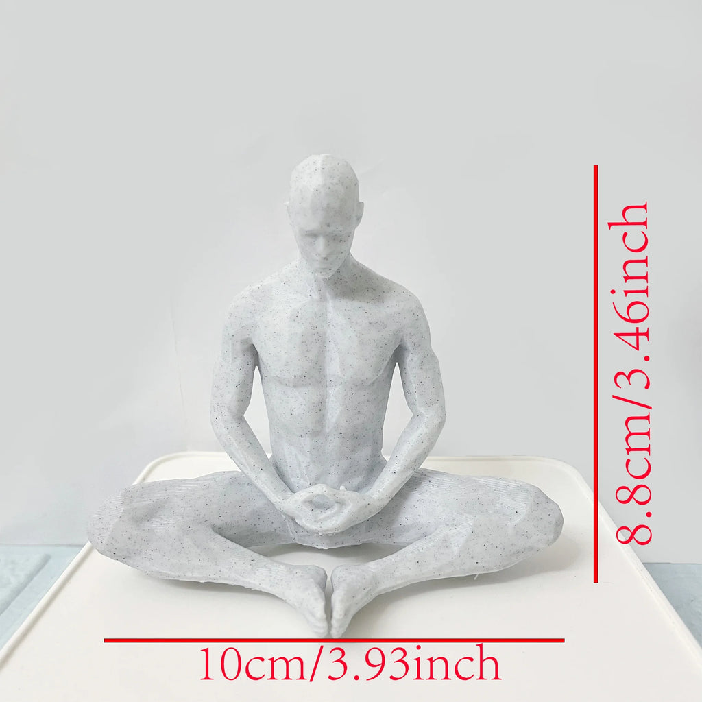 Creative Geometric Human Form Ornament 3D Printed Yoga Pose Figurine Art Craft Decor for Meditation Corner & Zen Style Room Gift Oasis Select meditation5