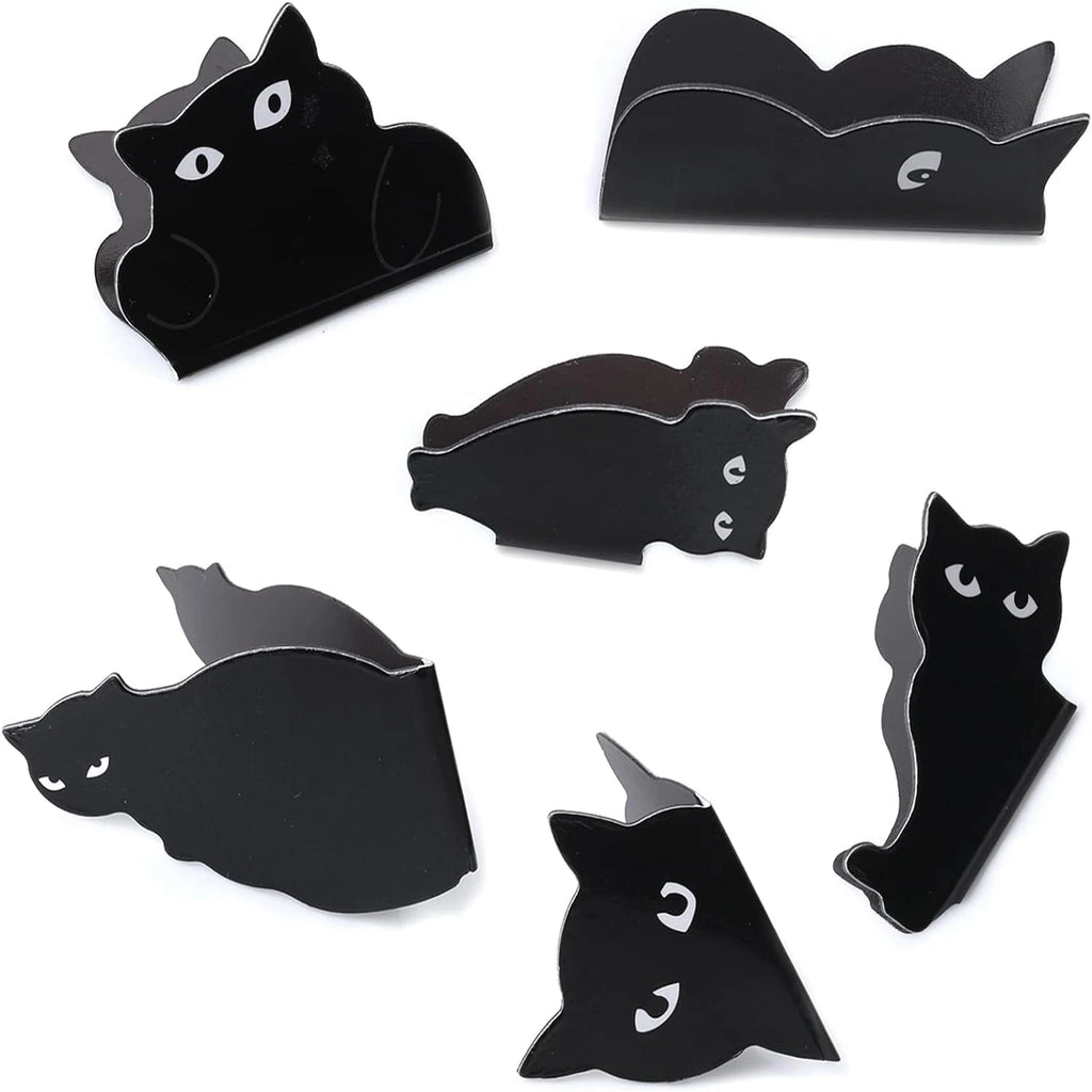 6/12cs Magnetic Bookmarks For Book Lovers, Black Cat Cute Bookmarks For Cat Lover Gifts,and Students Teachers School Home Oasis Select black