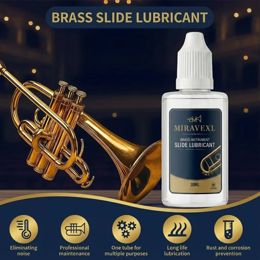 Brass Instrument Valve Oil 30ml, Fast-Acting Lube for Trumpet/Cornet/Horn/Tuba Smooth Play, Low Odor Anti-Rust Protection Oasis Select
