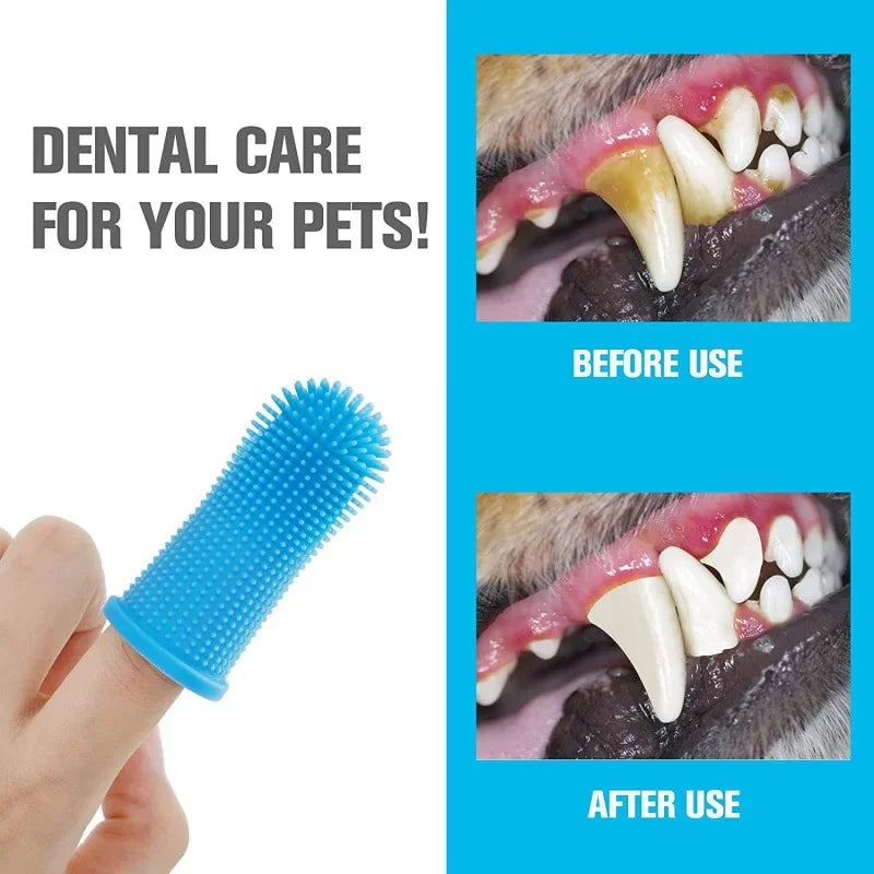 Dog Super Soft pet Finger Toothbrush Teeth Cleaning Breath Care Nontoxic Silicone Tooth Brush Cat dog toothbrush pet products Oasis Select