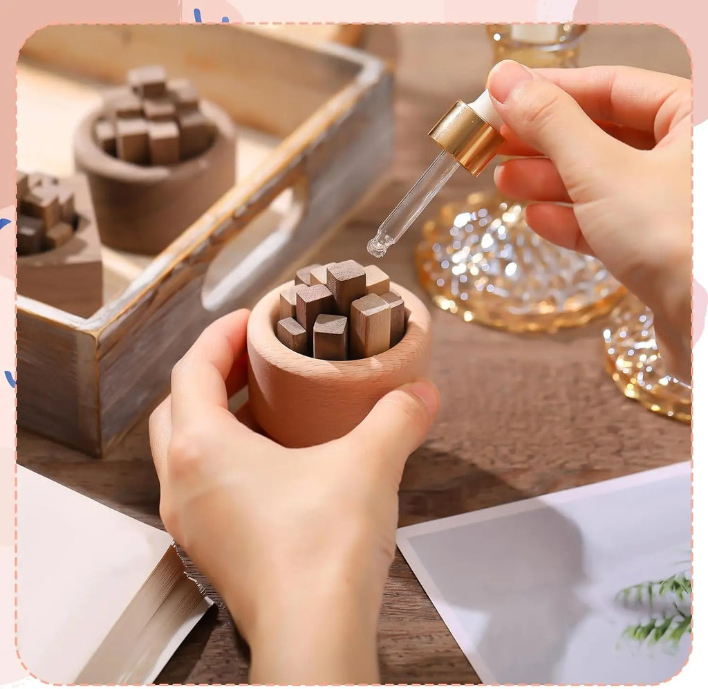 Wooden Essential Oil Diffuser Natural Car Air Freshener Aromatherapy Round Home Office Bedroom Decor Car Vent Fragrance Ornament Oasis Select