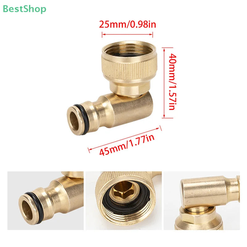 3/4" Brass Swivel Elbow Garden Hose Faucet Adapter
