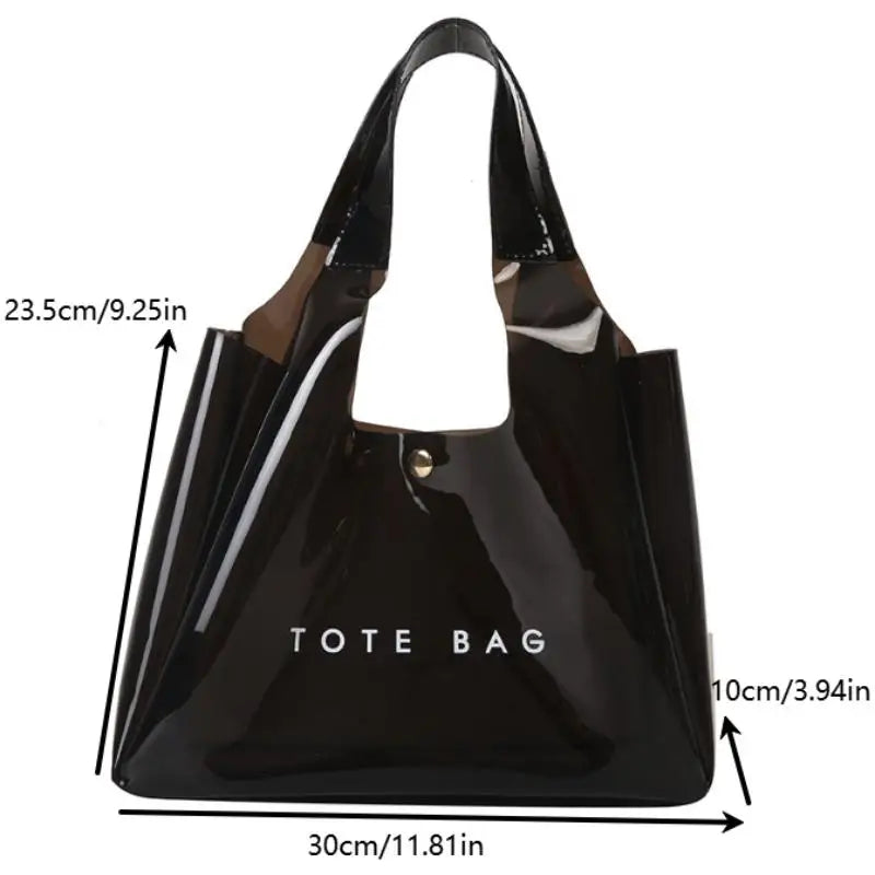 PVC Clear Fashion Shoulder Bag Women's Transparent Tote Bag PVC 투명 패션 숄더백 Сумка женская Daily Commute Bag Clear Shoulder Bag Oasis Select
