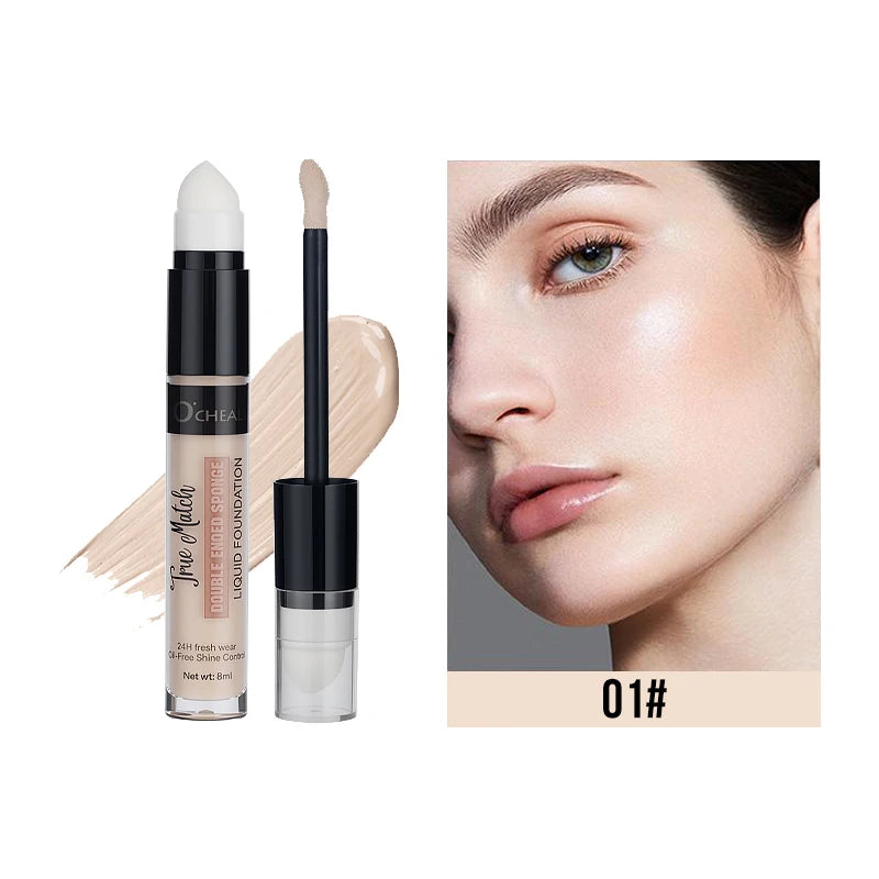 Waterproof Liquid Foundation Concealer Pen Cover Dark Spots Acne Marks Long Lasting Essential Beauty Tool Makeup Pencil Oasis Select 01