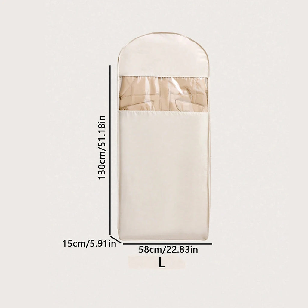 Oxford cloth storage bag - a high-end hanging clothing storage bag used for bedroom decoration Oasis Select Beige-L