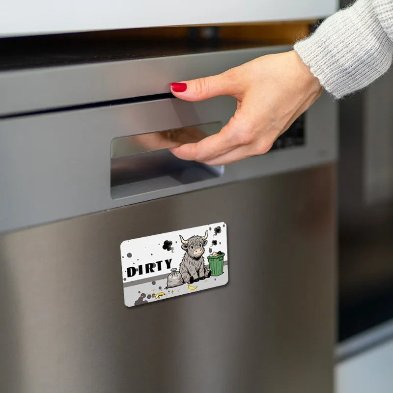 Kitchen Dishwasher Status Magnet Reversible Clean Dirty Sign Strong Magnetic Indicator Sticker for Household Use Oasis Select