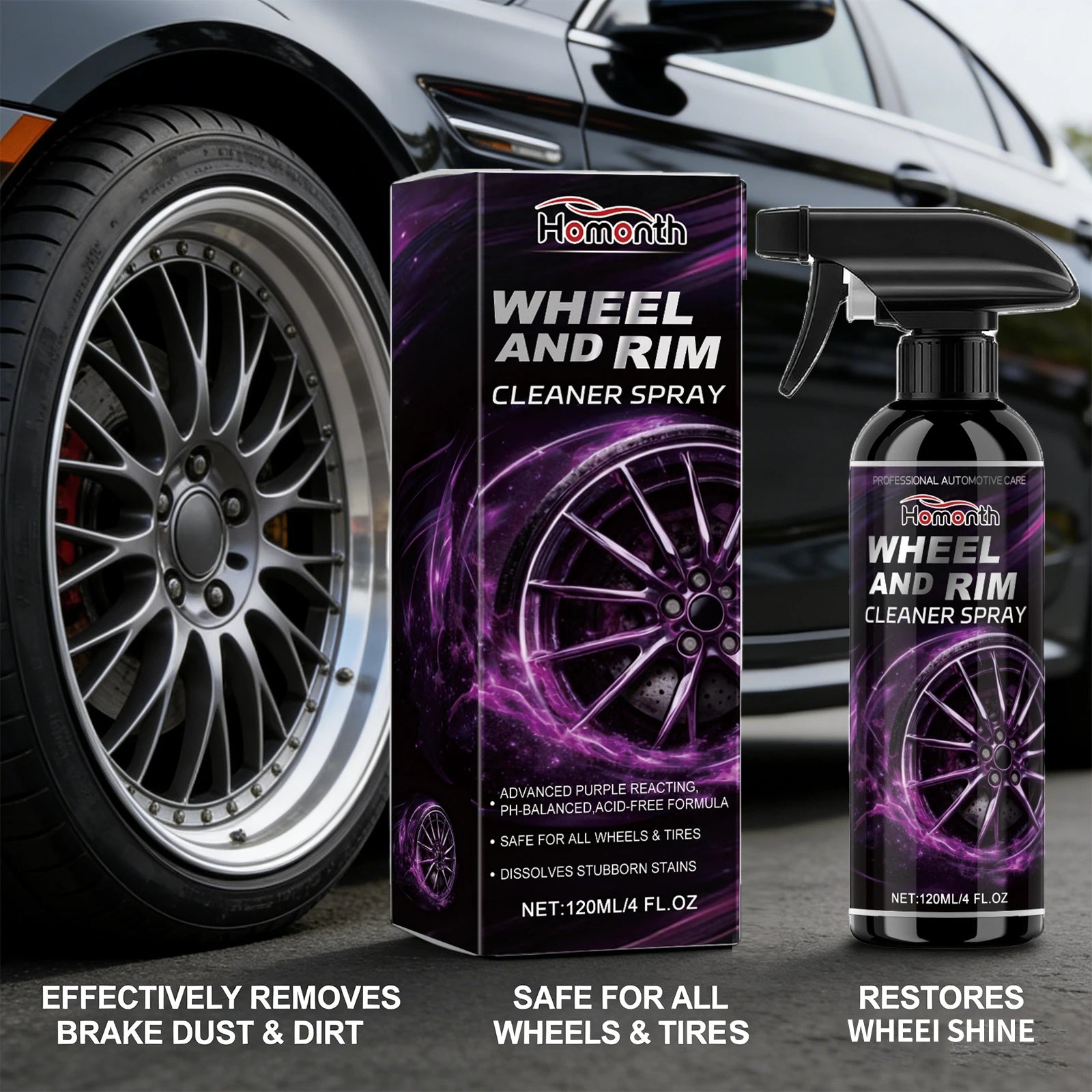 Wheel Cleaner Spray Iron Remover Dust Rim Rust Cleaner Multi Purpose Wheel Hub Washing Tool Car Wheels Rim Cleaner Oasis Select