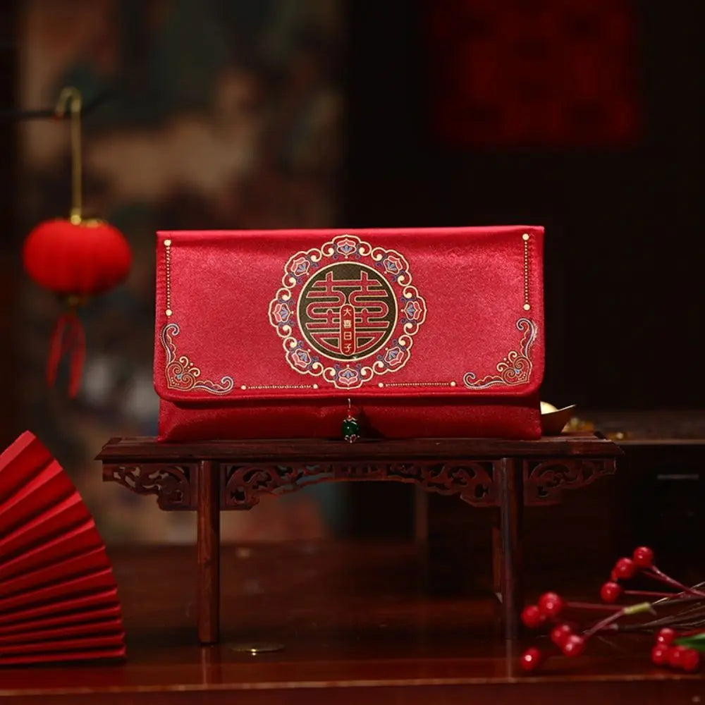 Chinese Brocade Red Envelope | Embroidery Tassel Wedding Gift