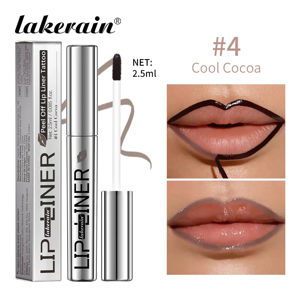 Peel Off Lip Stain Magic Lips Tattoo Long Lasting Waterproof Smudge Proof Transfer Proof Cosmetic Matte Lip Liner Pencil Oasis Select 4 Cool Cocoa