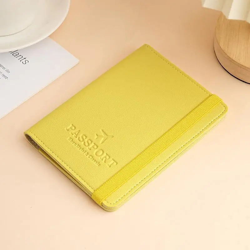 Cute Waterproof PU Leather Passport Holder Travel Credit Card Wallet for Men/Women - Waterproof Passport Cover Oasis Select Yellow