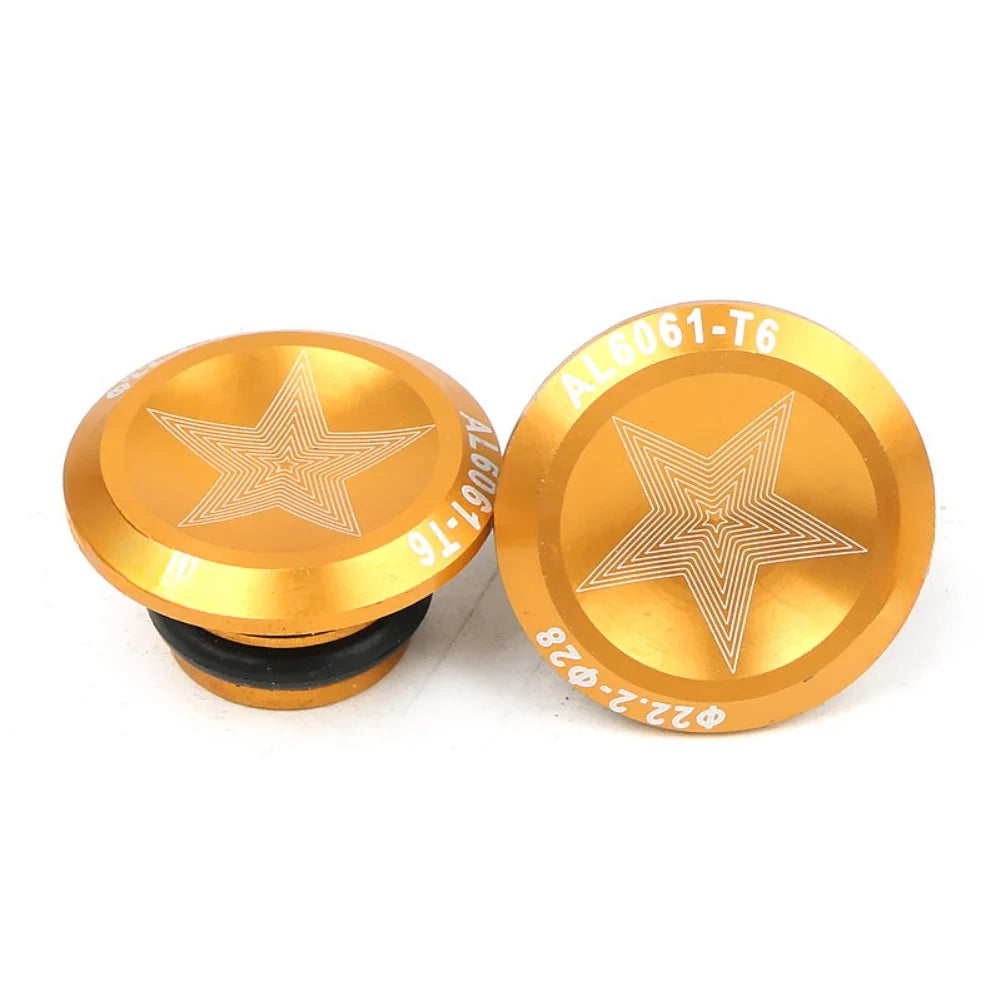 2pcs Bike Handlebar End Cap Aluminum Alloy Bike Handlebar End Cap For Inner Diameter 15-20mm Handlebar Cycling Bicycle Parts Oasis Select Golden